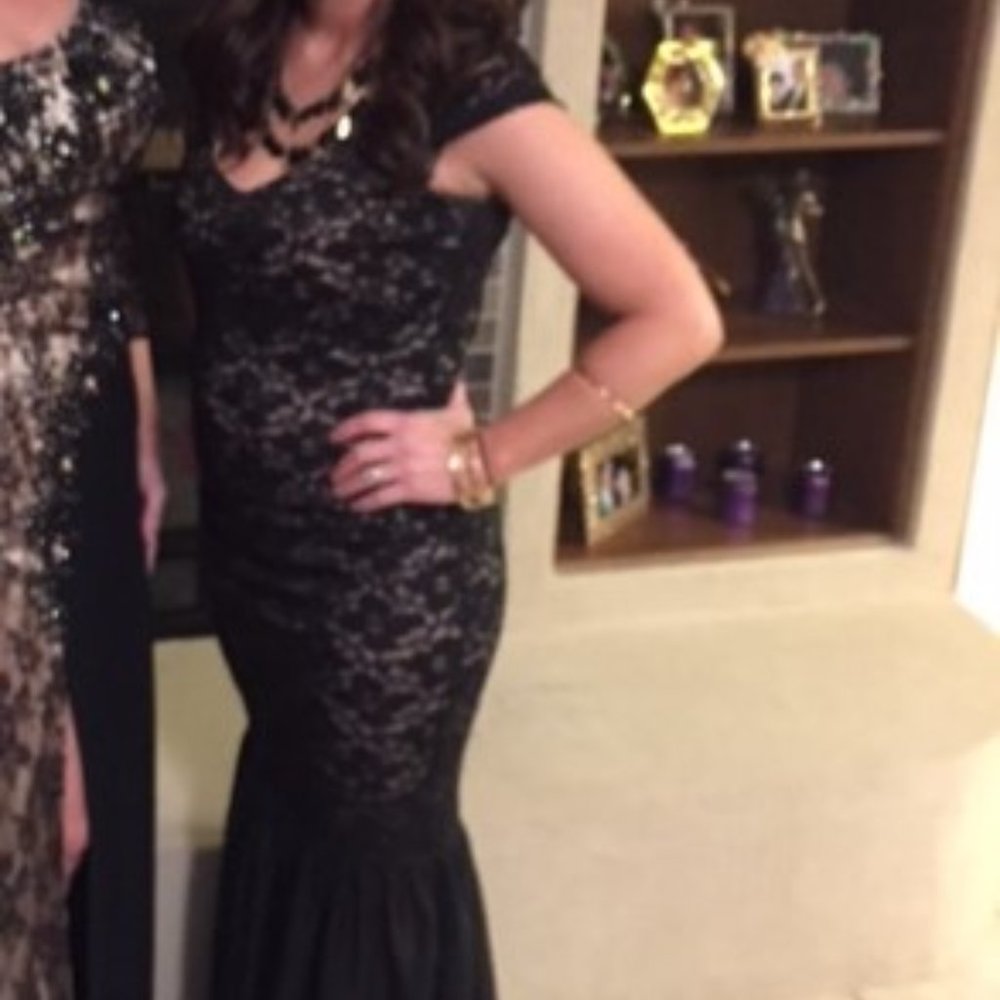 Black and Gold sequin formal dress